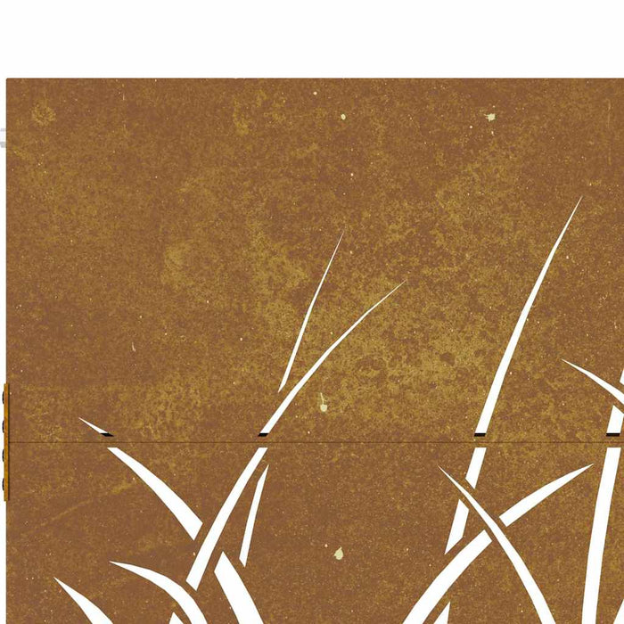 Poartă de grădină 85x75 cm, oțel corten, design cu iarbă WALTI