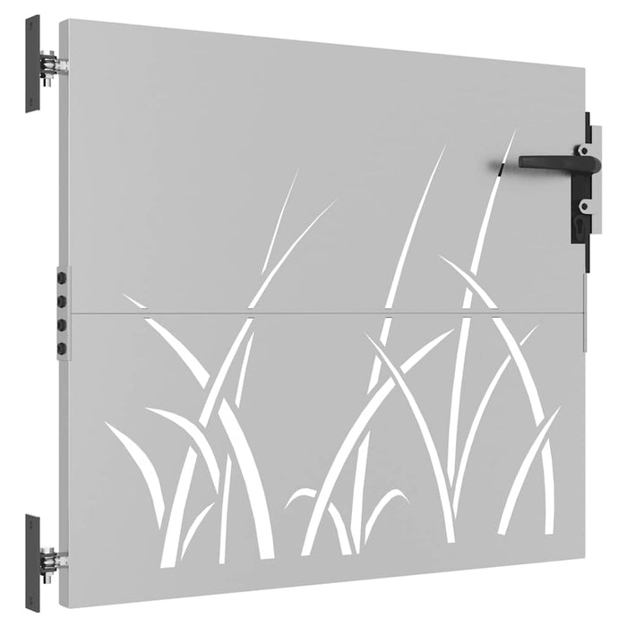 Poartă de grădină 85x100 cm, oțel corten, design cu iarbă WALTI