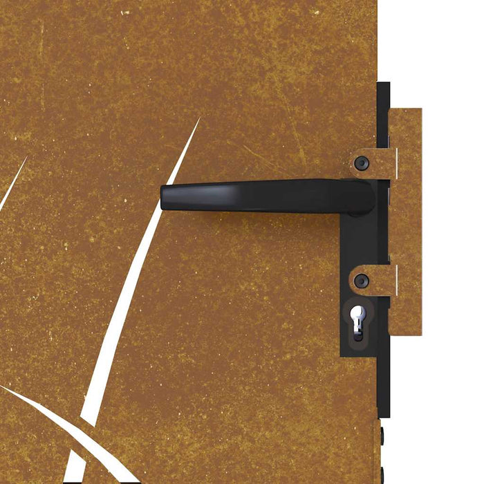 Poartă de grădină 85x100 cm, oțel corten, design cu iarbă WALTI