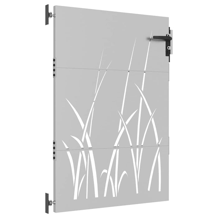 Poartă de grădină 85x125 cm, oțel corten, design cu iarbă WALTI