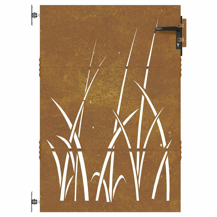Poartă de grădină 85x125 cm, oțel corten, design cu iarbă WALTI