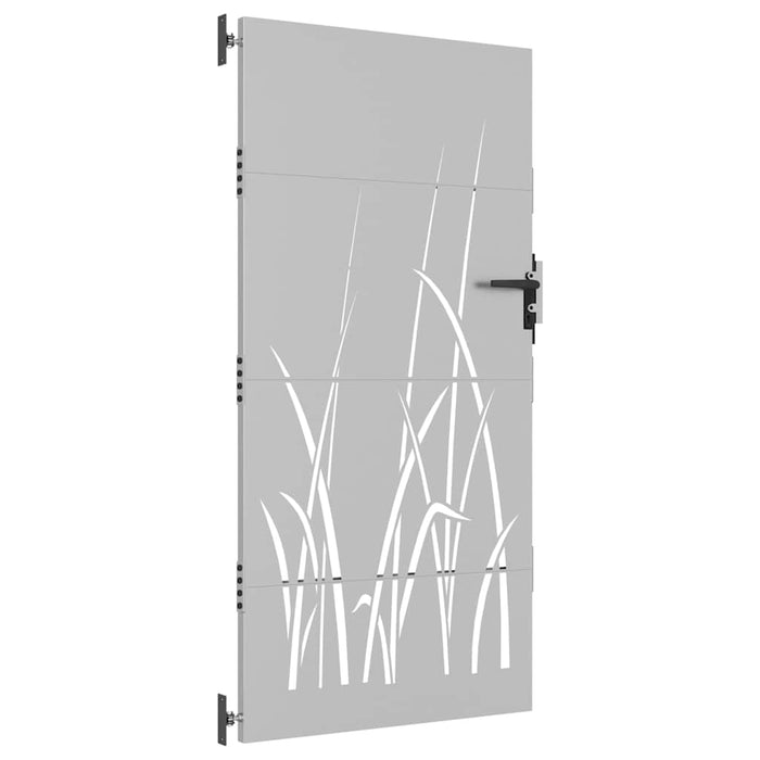 Poartă de grădină 85x200 cm, oțel corten, design cu iarbă WALTI