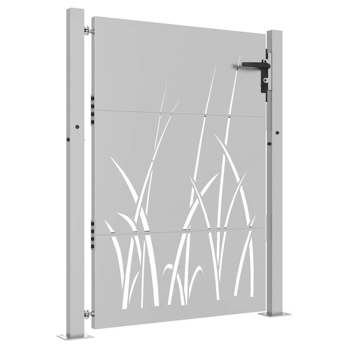 Poartă de grădină 100x150 cm, oțel corten, design cu iarbă WALTI