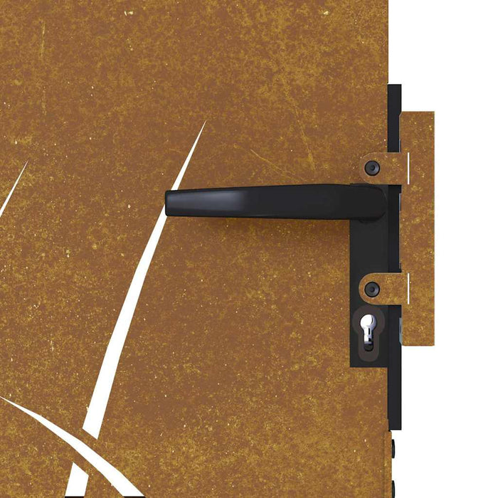 Poartă de grădină 100x150 cm, oțel corten, design cu iarbă WALTI