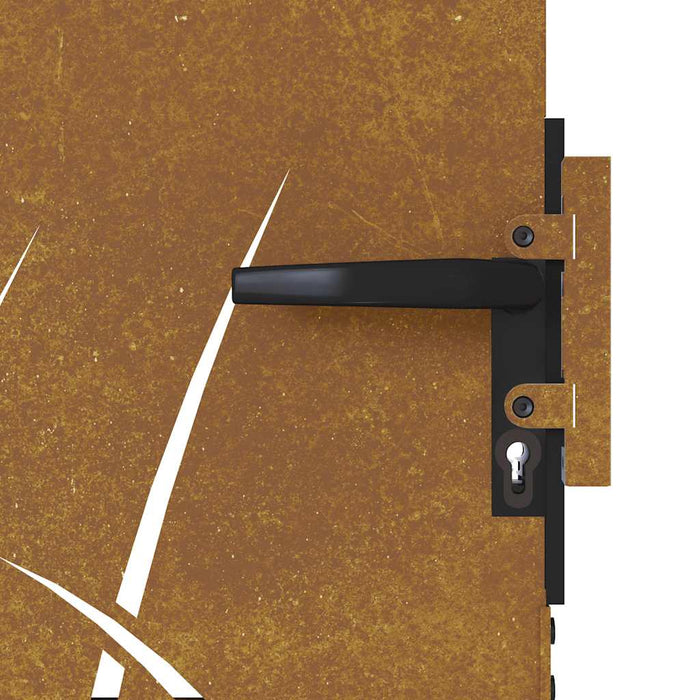 Poartă de grădină 100x175 cm, oțel corten, design cu iarbă WALTI