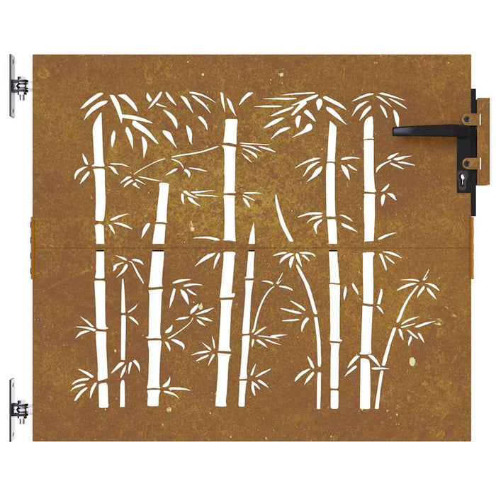 Poartă de grădină 85x100 cm, oțel corten, design bambus WALTI