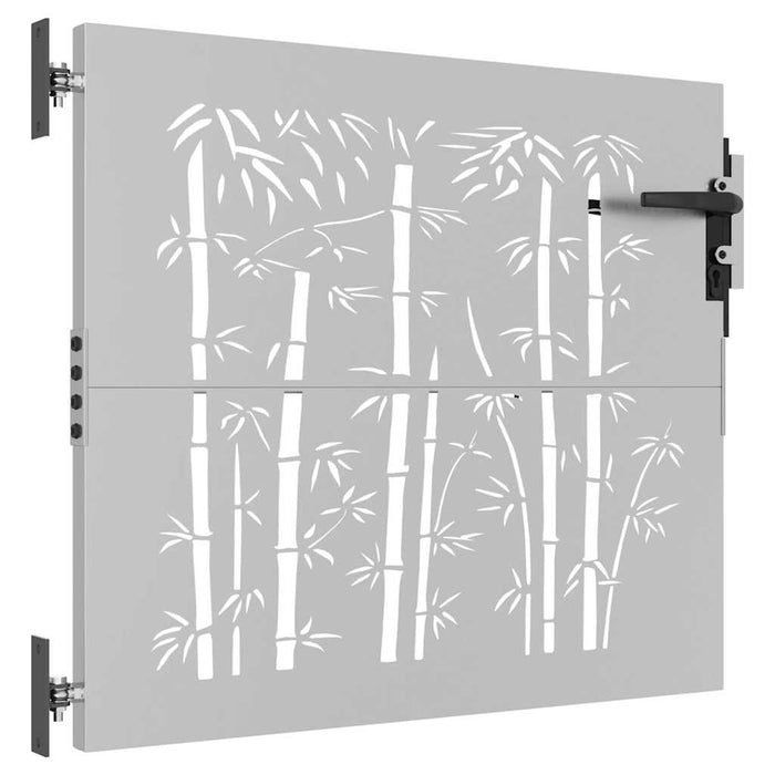 Poartă de grădină 85x100 cm, oțel corten, design bambus WALTI