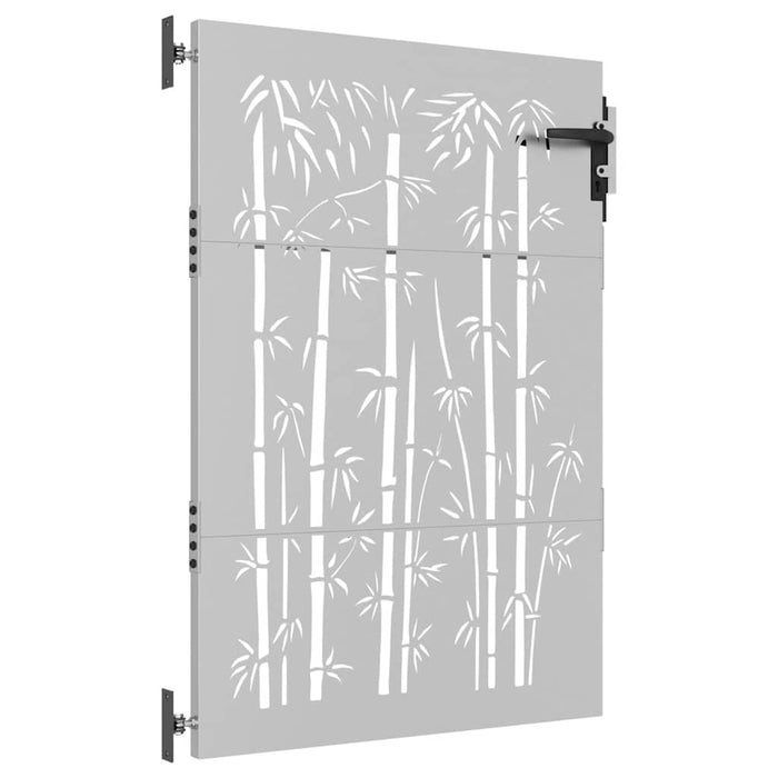 Poartă de grădină 85x125 cm, oțel corten, design bambus WALTI