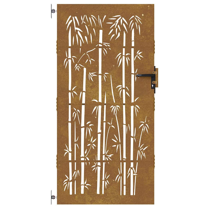 Poartă de grădină 85x175 cm, oțel corten, design bambus WALTI