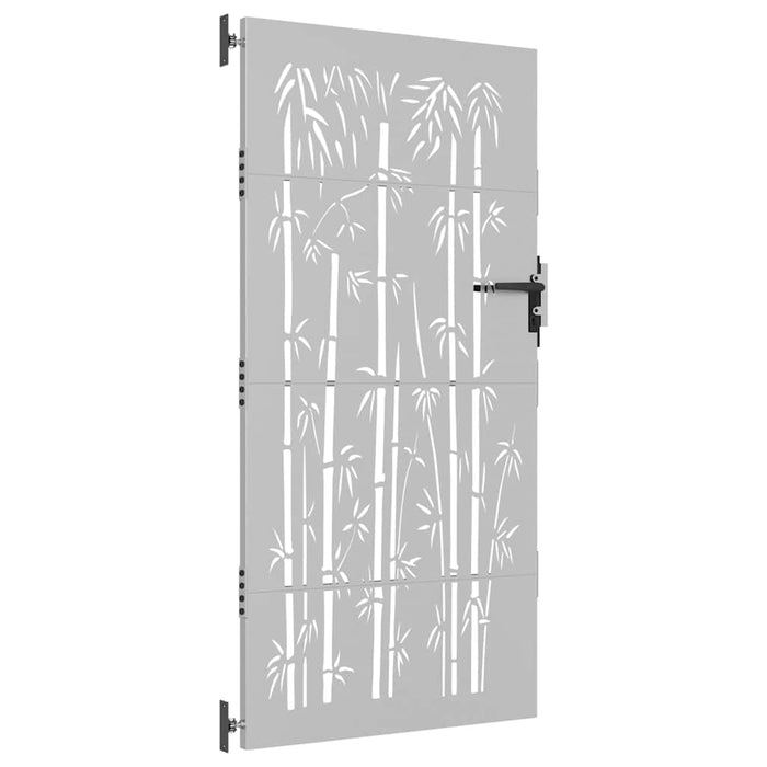 Poartă de grădină 85x175 cm, oțel corten, design bambus WALTI