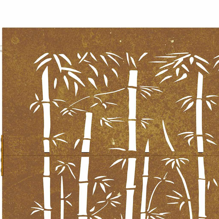 Poartă de grădină 100x75 cm oțel corten, design bambus WALTI