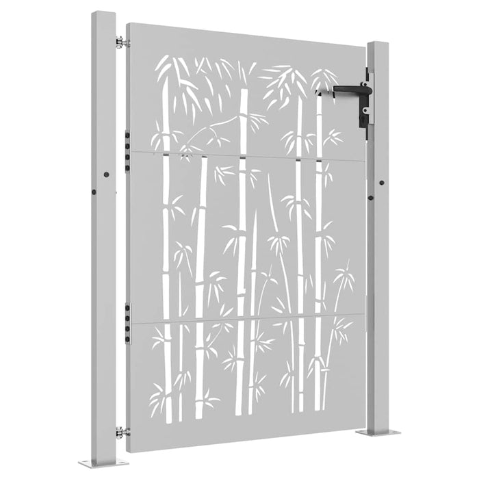 Poartă de grădină 100x150 cm, oțel corten, design bambus WALTI