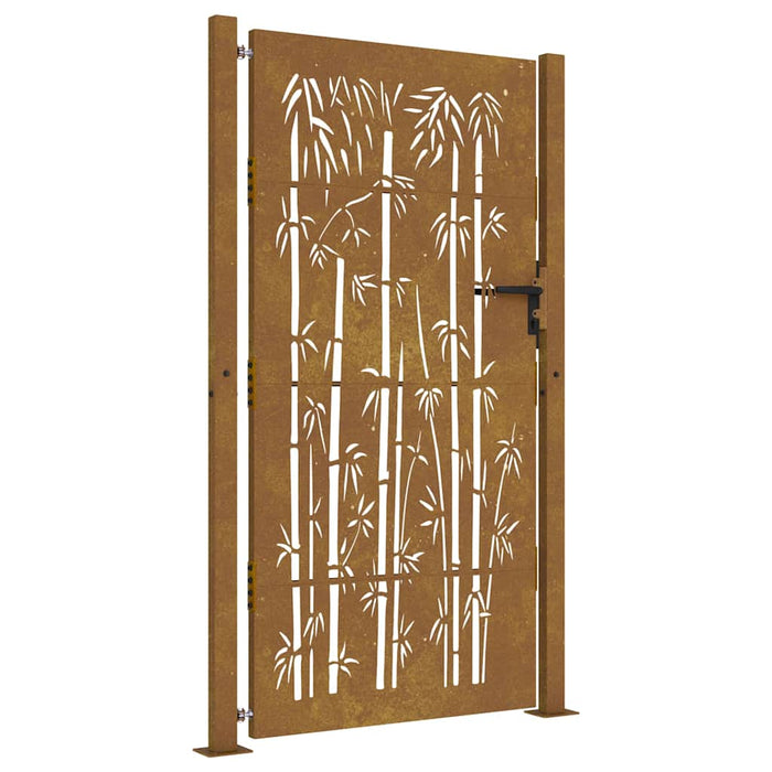 Poartă de grădină 100x200 cm, oțel corten, design bambus WALTI