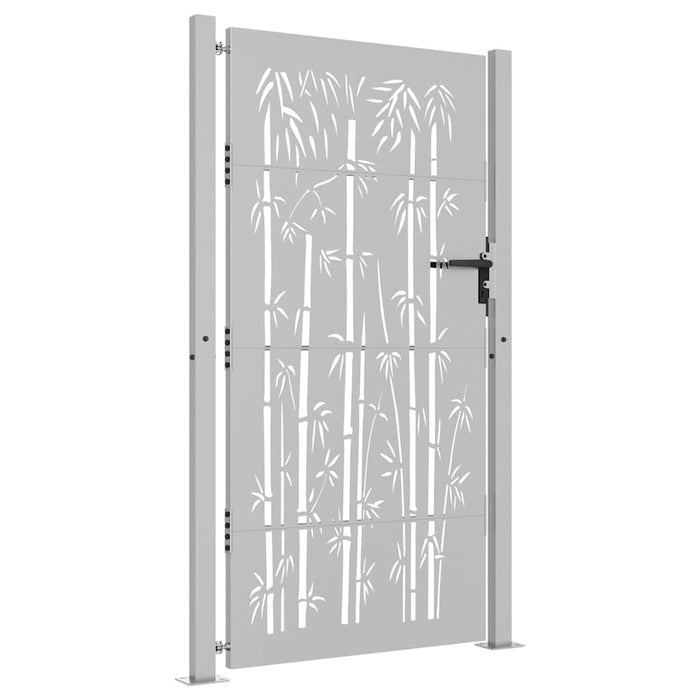 Poartă de grădină 100x200 cm, oțel corten, design bambus WALTI