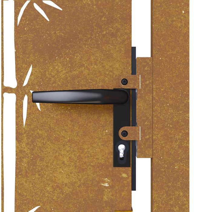 Poartă de grădină 100x200 cm, oțel corten, design bambus WALTI