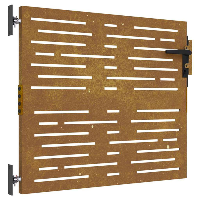Poartă de grădină 85x75 cm, oțel corten, design pătrat WALTI