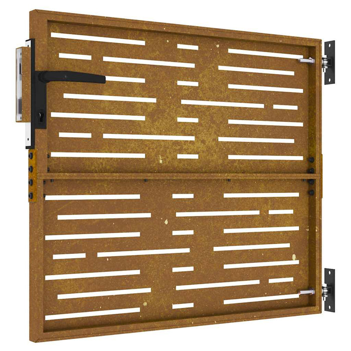 Poartă de grădină 85x75 cm, oțel corten, design pătrat WALTI