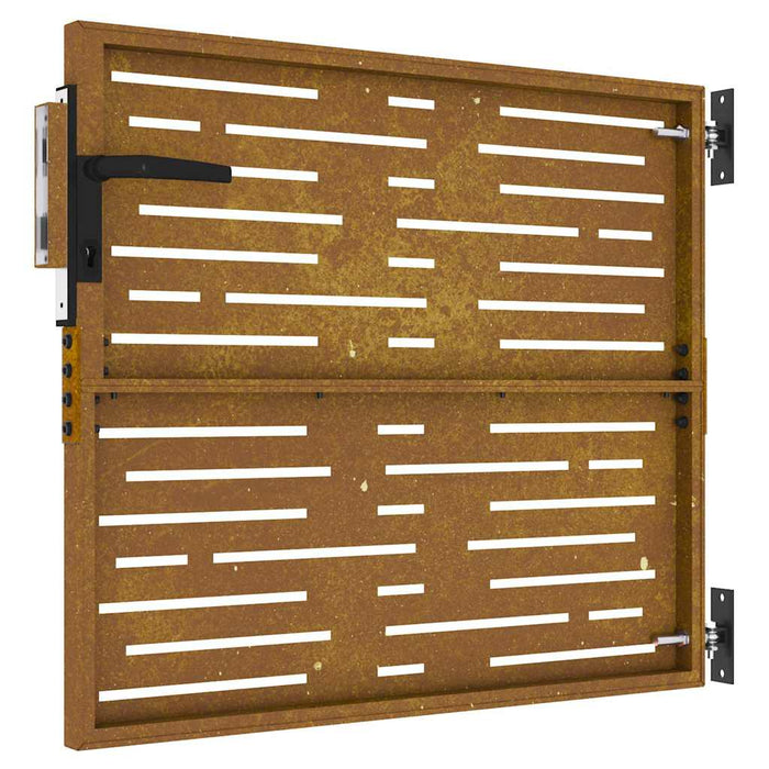 Poartă de grădină 85x100 cm, oțel Corten, design pătrat WALTI