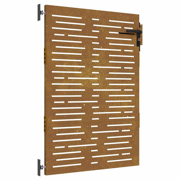 Poartă de grădină 85x125 cm, oțel Corten, design pătrat WALTI