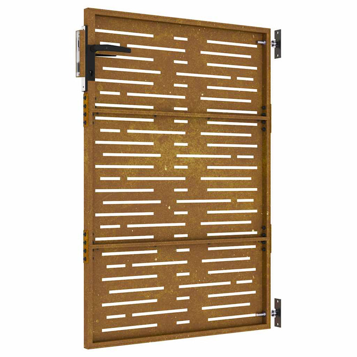 Poartă de grădină 85x150 cm, oțel Corten, design pătrat WALTI