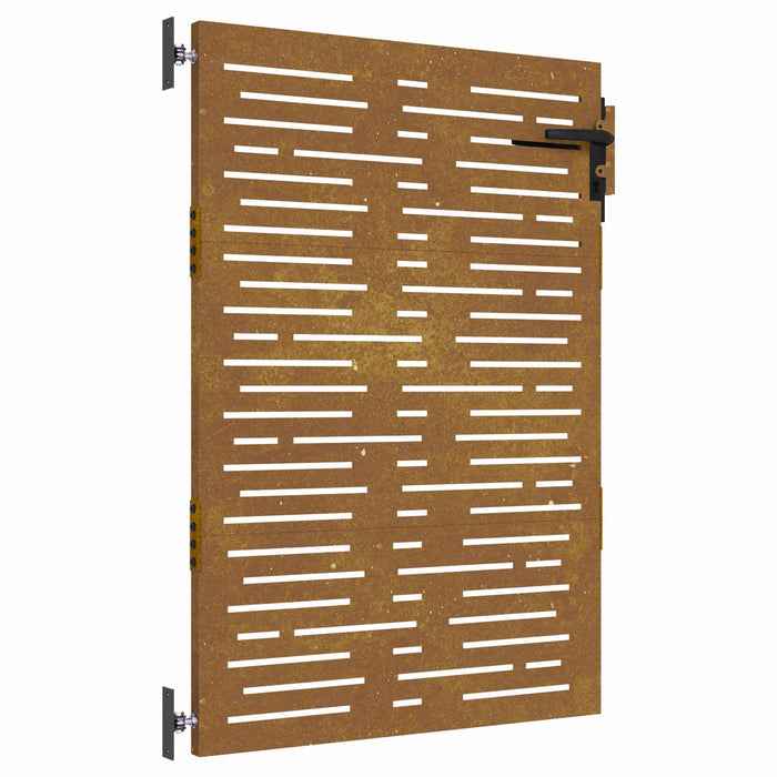 Poartă de grădină 85x150 cm, oțel Corten, design pătrat WALTI