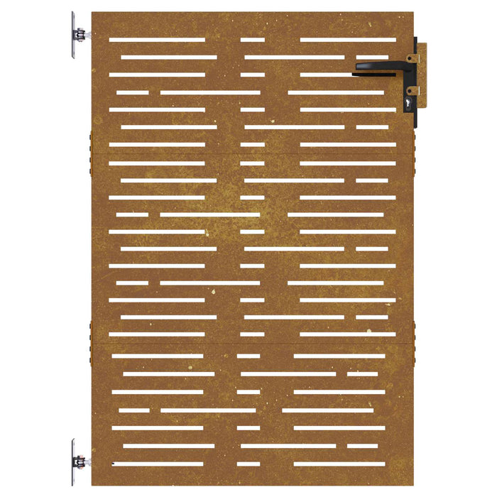 Poartă de grădină 85x150 cm, oțel Corten, design pătrat WALTI
