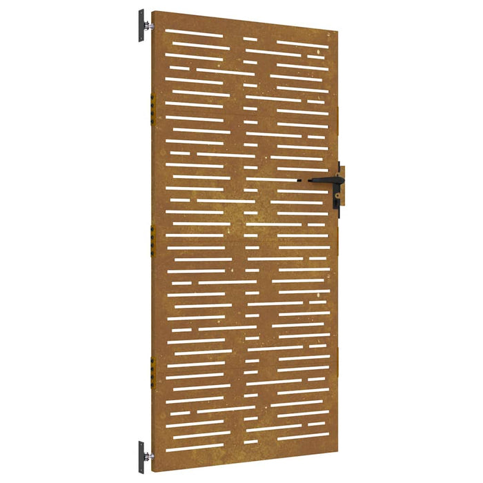 Poartă de grădină 85x175 cm, oțel corten, design pătrat WALTI