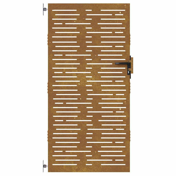 Poartă de grădină 85x175 cm, oțel corten, design pătrat WALTI