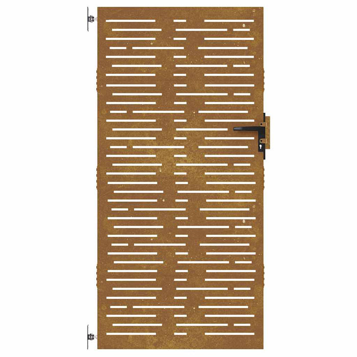 Poartă de grădină 85x200 cm, oțel Corten, design pătrat WALTI