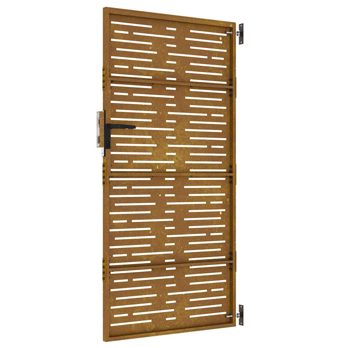 Poartă de grădină 85x200 cm, oțel Corten, design pătrat WALTI