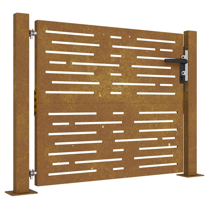 Poartă de grădină 100x75 cm, oțel Corten, design pătrat WALTI