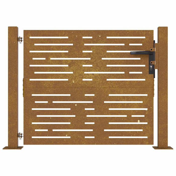 Poartă de grădină 100x75 cm, oțel Corten, design pătrat WALTI
