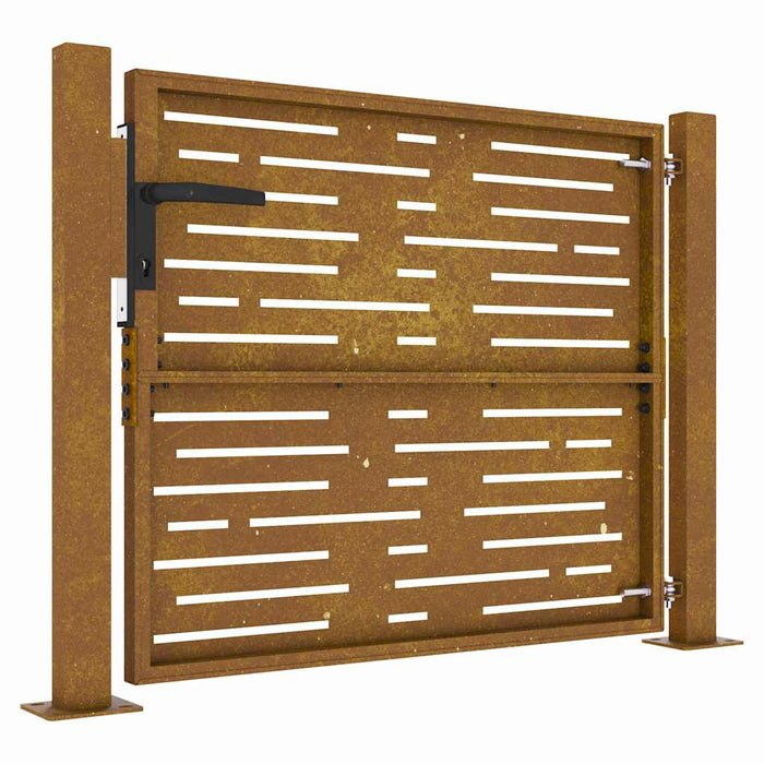 Poartă de grădină 100x75 cm, oțel Corten, design pătrat WALTI