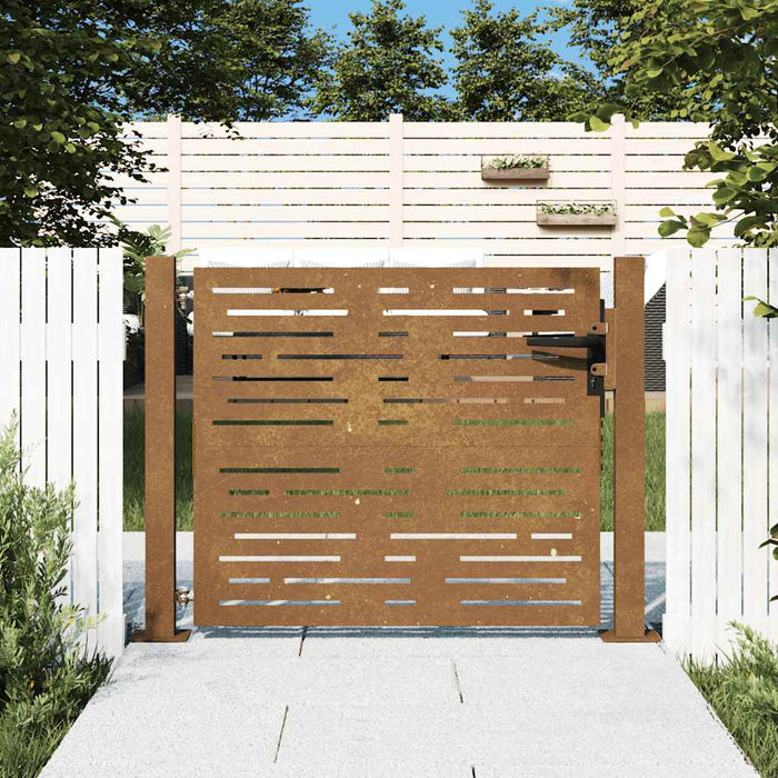 Poartă de grădină 100x75 cm, oțel Corten, design pătrat WALTI