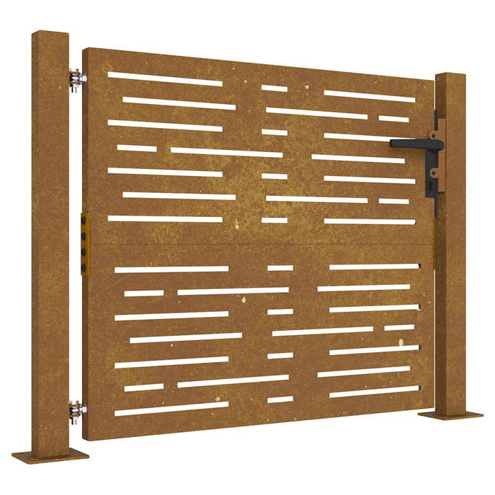 Poartă de grădină 100x100 cm, oțel Corten, design pătrat WALTI