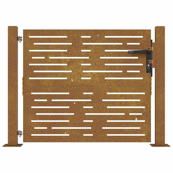 Poartă de grădină 100x100 cm, oțel Corten, design pătrat WALTI