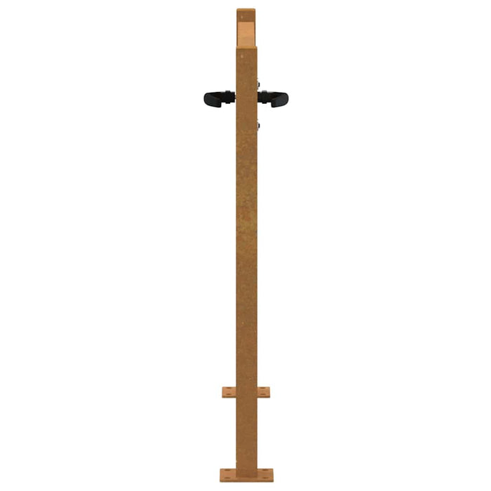 Poartă de grădină 100x100 cm, oțel Corten, design pătrat WALTI
