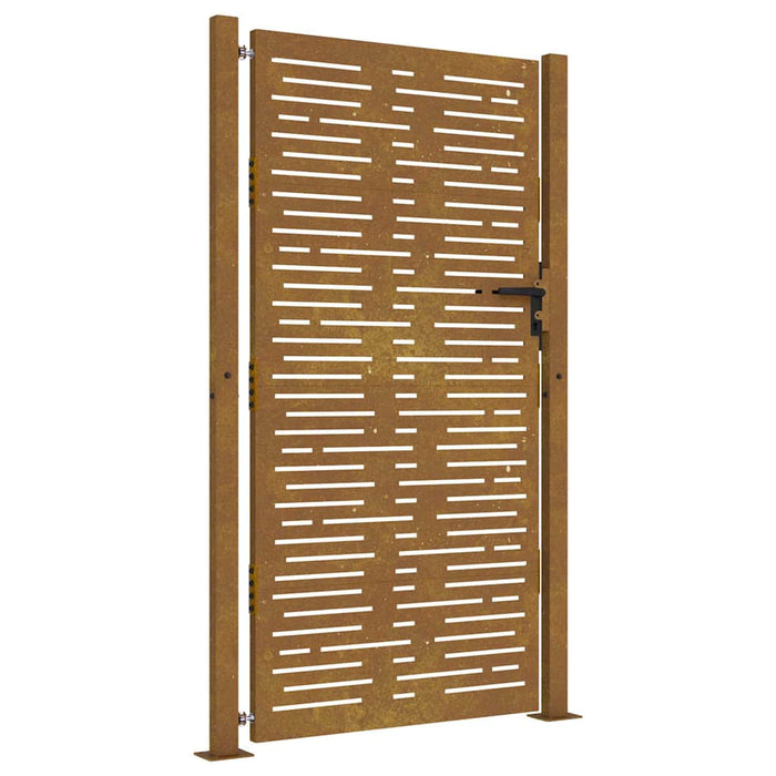 Poartă de grădină 100x175 cm, oțel Corten, design pătrat WALTI