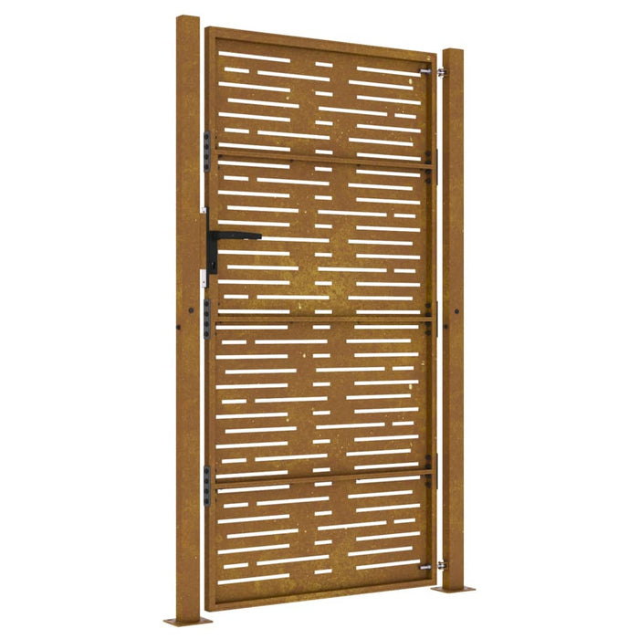 Poartă pentru grădină, 105x205 cm, oțel corten, dreptunghiuri - WALTI WALTI