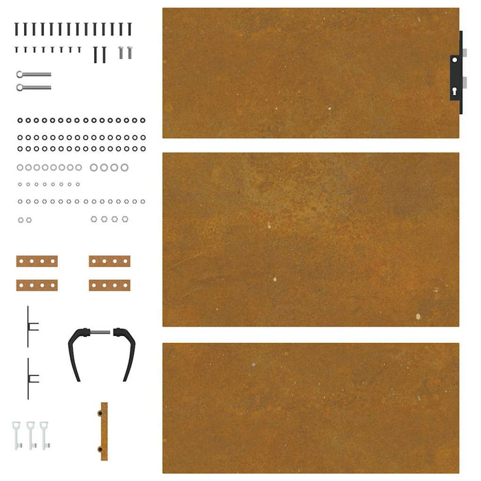 Poartă de grădină 85x125 cm, oțel Corten WALTI