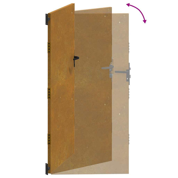 Poartă de grădină 85x200 cm, oțel Corten WALTI