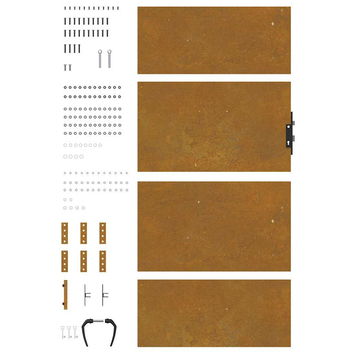 Poartă de grădină 85x200 cm, oțel Corten WALTI