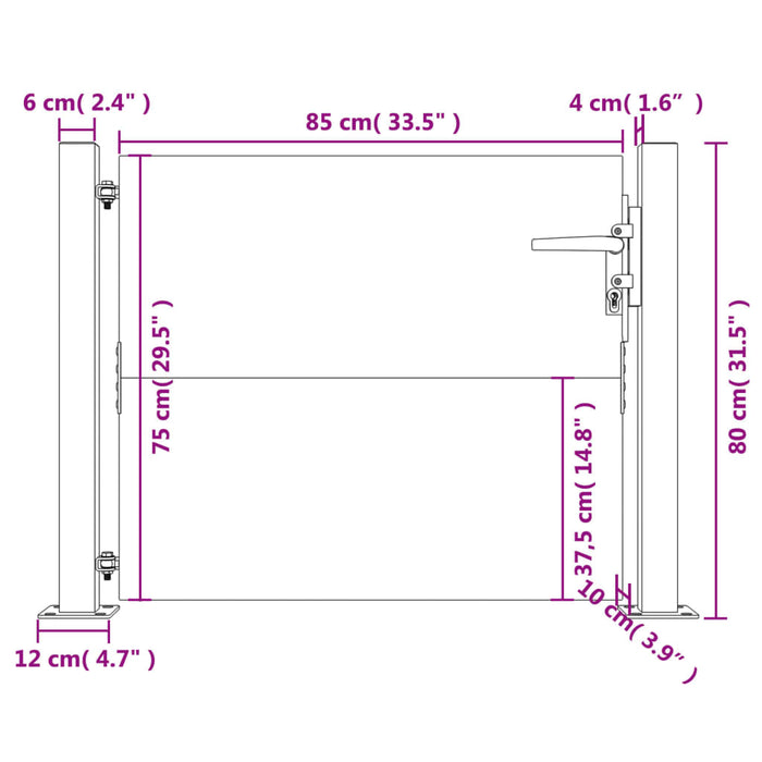Poartă pentru grădină, 105x80 cm, oțel corten - WALTI WALTI