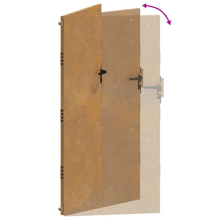 Poartă de grădină 100x175 cm, oțel Corten WALTI