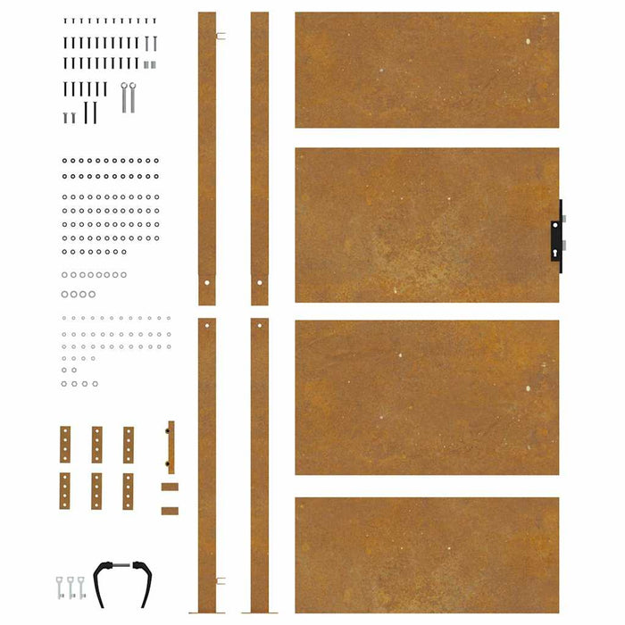 Poartă de grădină 100x175 cm, oțel Corten WALTI