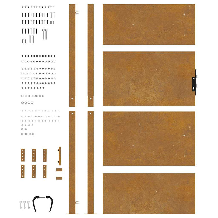 Poartă de grădină 100x200 cm, oțel Corten WALTI