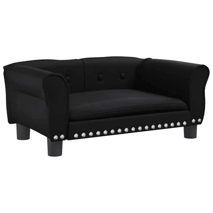 Pat de câini, negru, 70x45x30 cm, piele ecologică - WALTI WALTI