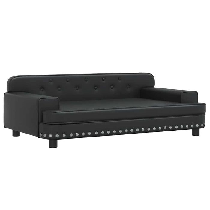 Pat de câini, negru, 90x53x30 cm, piele ecologică - WALTI WALTI