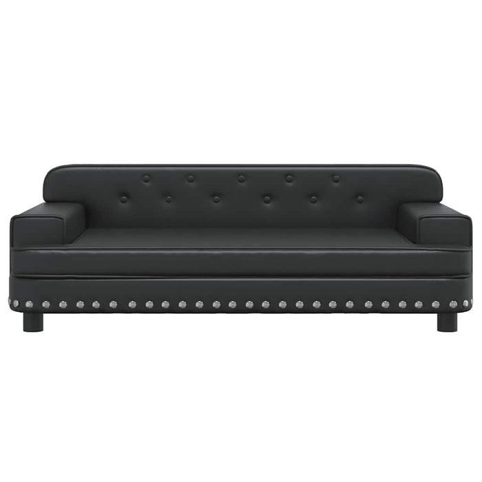 Pat de câini, negru, 90x53x30 cm, piele ecologică - WALTI WALTI