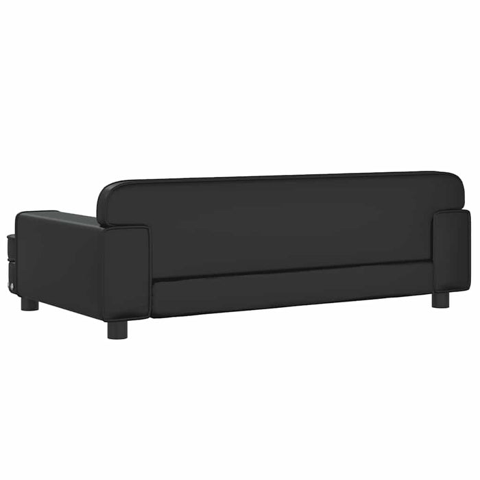 Pat de câini, negru, 90x53x30 cm, piele ecologică - WALTI WALTI